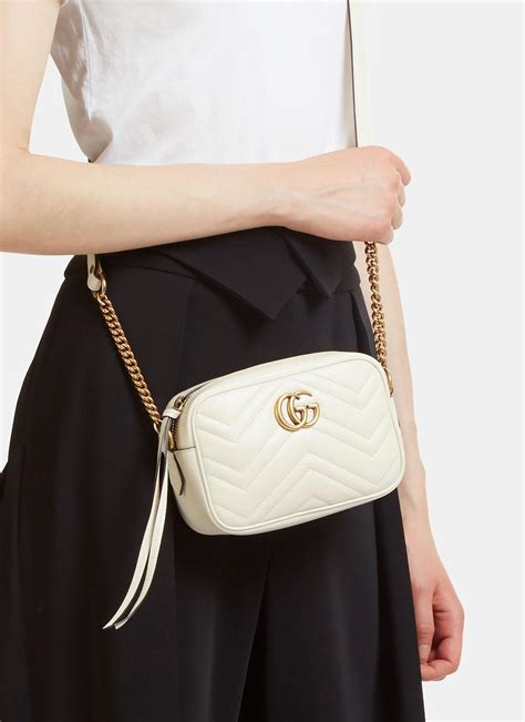 gucci gg marmont mini crossbody bag white|gucci marmont bag price.